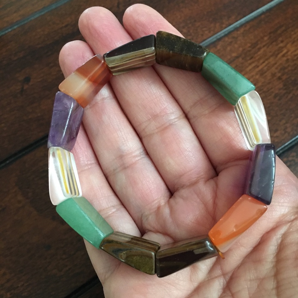 Multi Gem Stretchable Bangle Bracelet - image 6